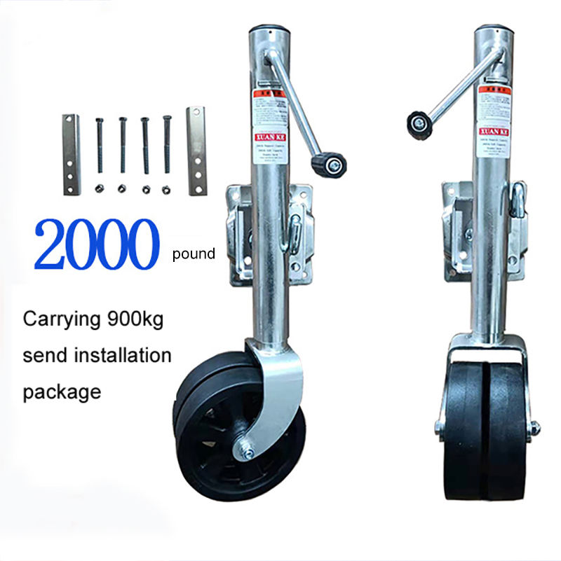 Wholesale Factory Heavy-duty 6/8 Inches Double Wheel Jack RV Jack Yacht Trailer Seamless Tube Trailer Jack