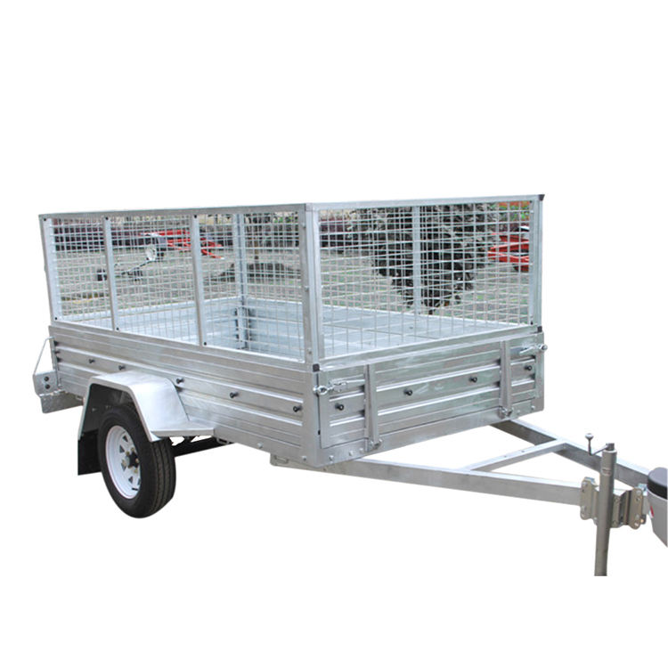 Agricultural Heavy Duty Aluminium Alloy Commercial Flat Plate Dump Farm Truck Car Tractor tandem Axle Box Trailer with Cage